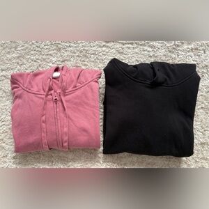 2PCs Women’s GAP Pink and Lazy Pants Black Hoodies